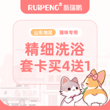 济南、青岛、烟台、潍坊、聊城猫咪精细洗浴四送一套卡 2-5kg短毛